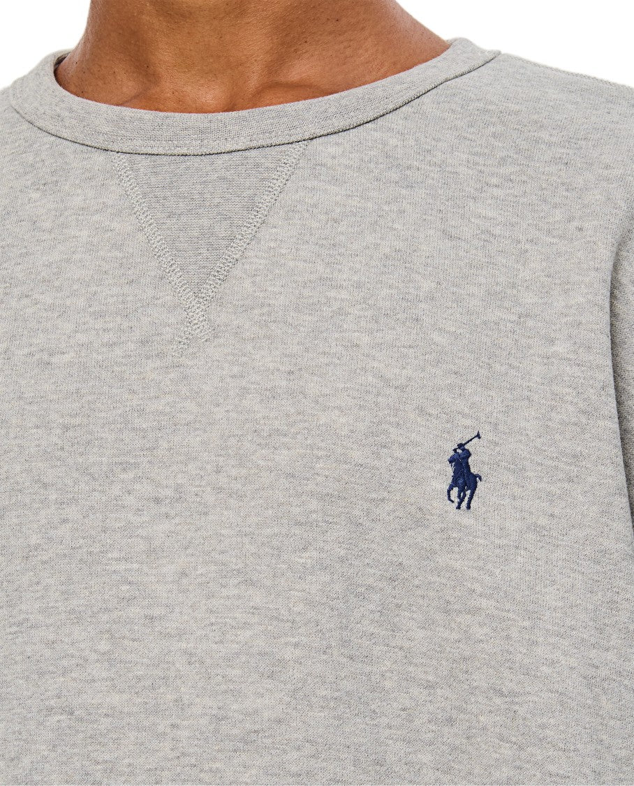 Polo Ralph Lauren Heather Grey Long Sleeve Sweatshirt With Embroidered Logo