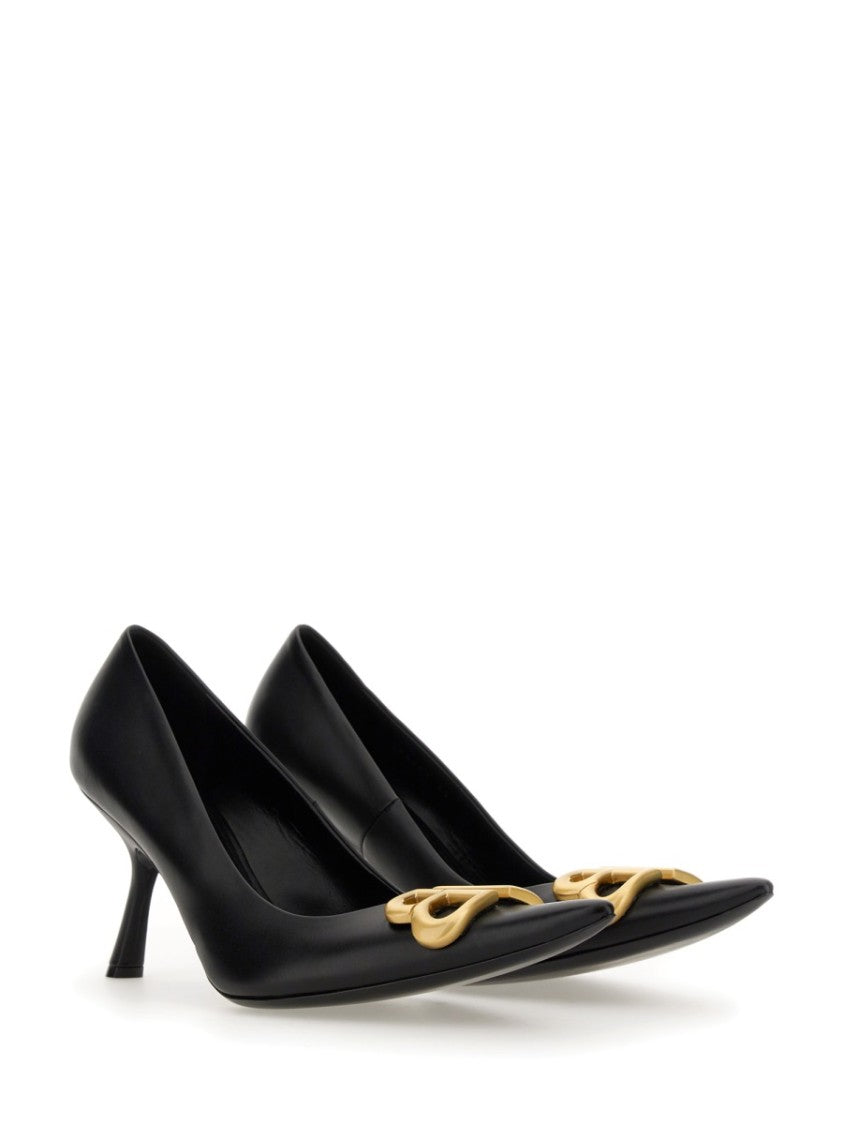 Balenciaga High-Heeled Leather Pumps With Pointed Toe