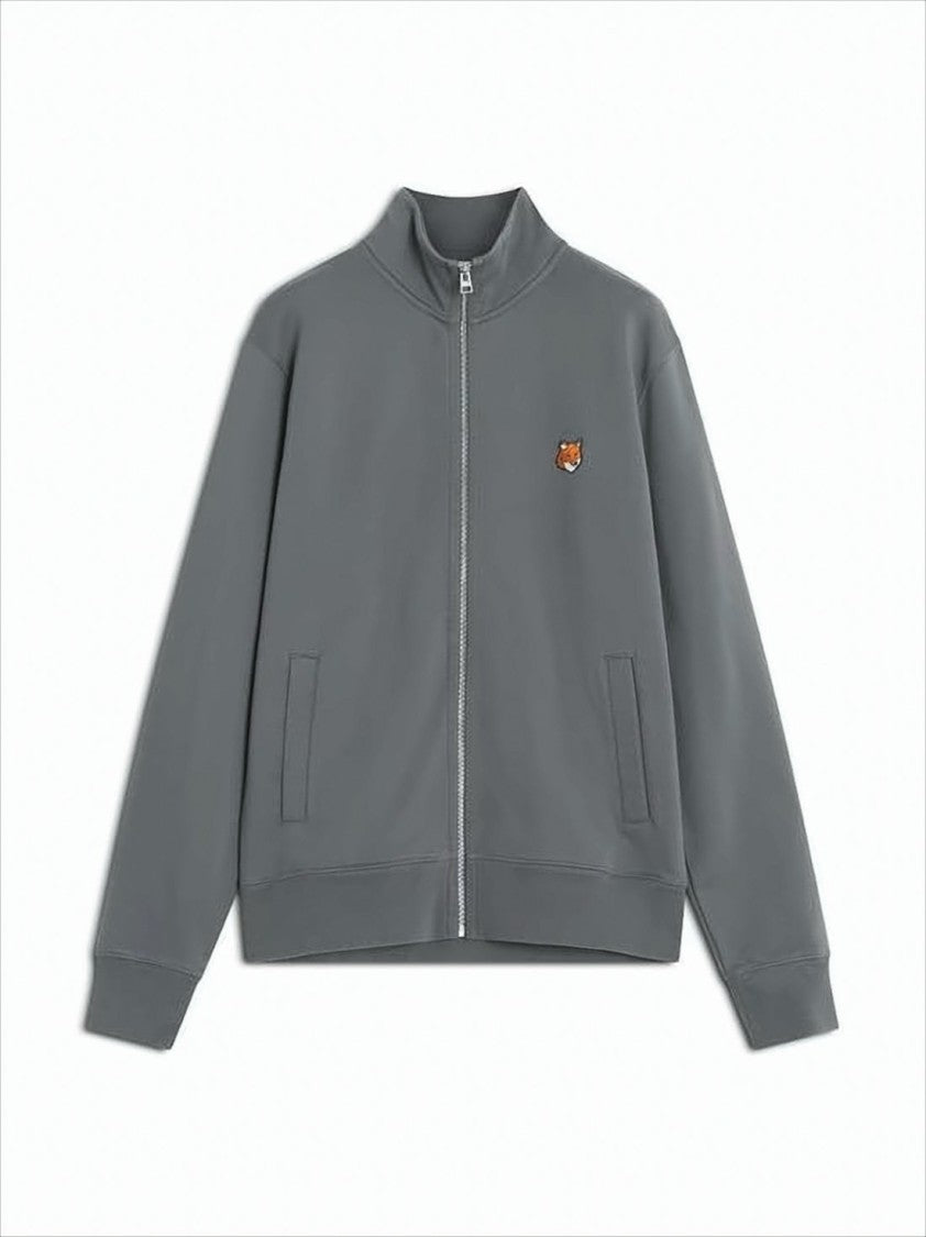 Maison Kitsuné Regular-Fit Grey Sweatshirt With Front Zipper