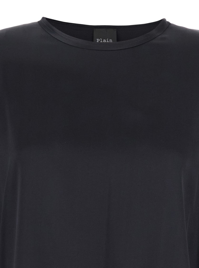 Plain Black Long Sleeves Blouse
