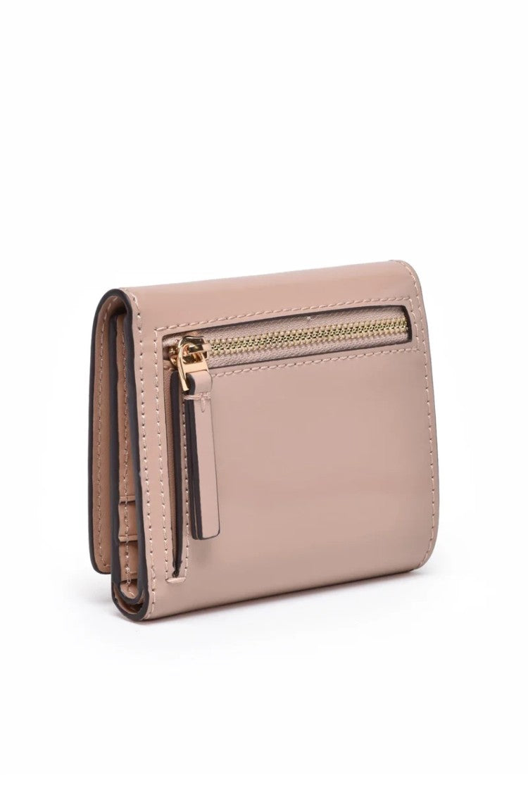 Tory Burch Compact Pink Calfskin Leather Wallet
