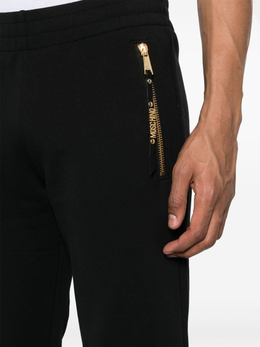 Moschino Black Cotton Jersey Trousers