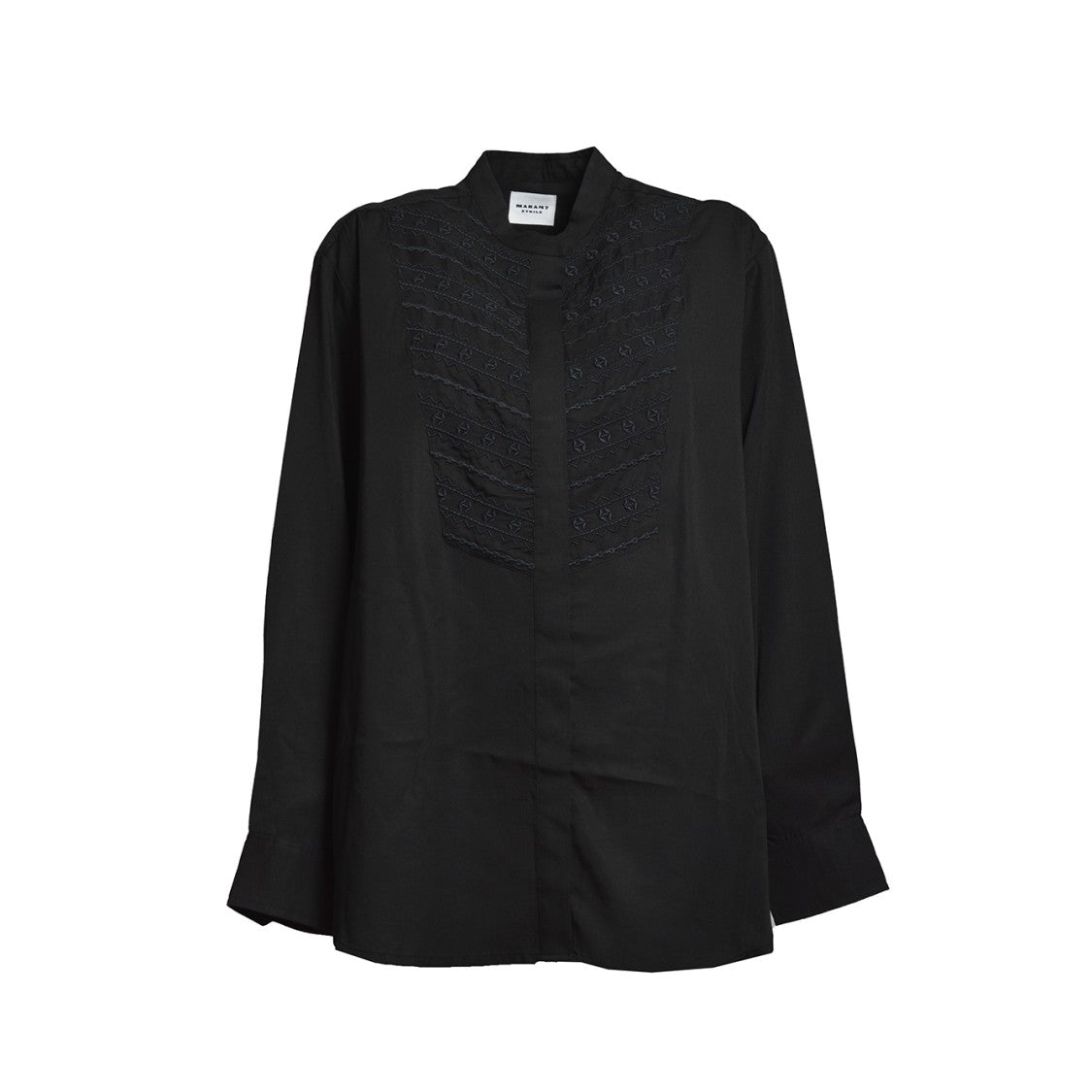 Isabel Marant Étoile Britten Blouse In Black Cotton With Embroidery