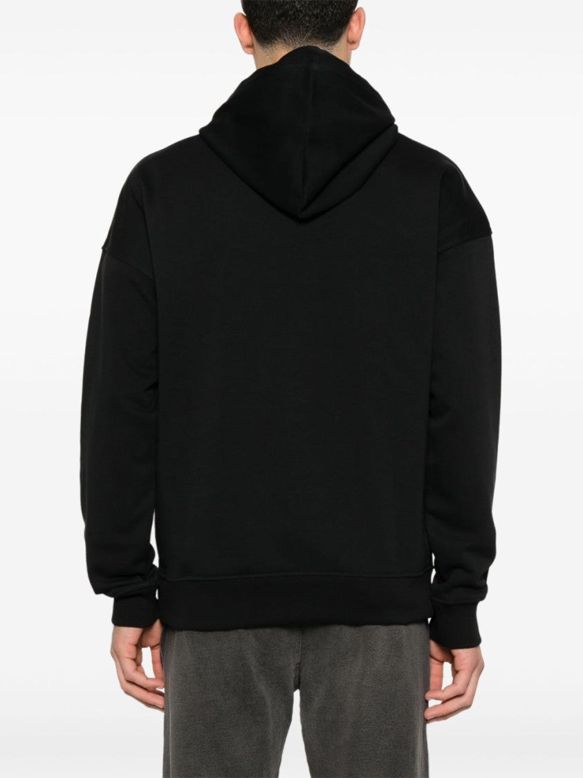Diesel Hooded Black Sweatshirt With Kangaroo Pocket