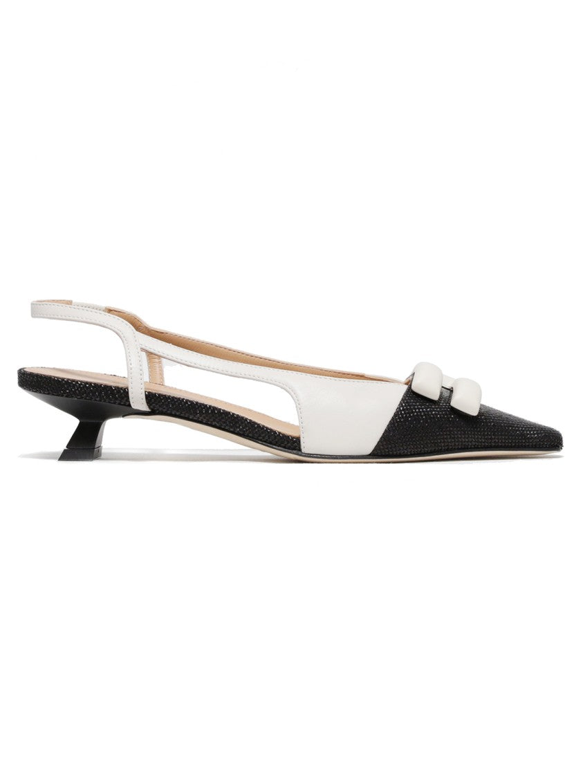 Chantal Low Slingback In Soft White Leather
