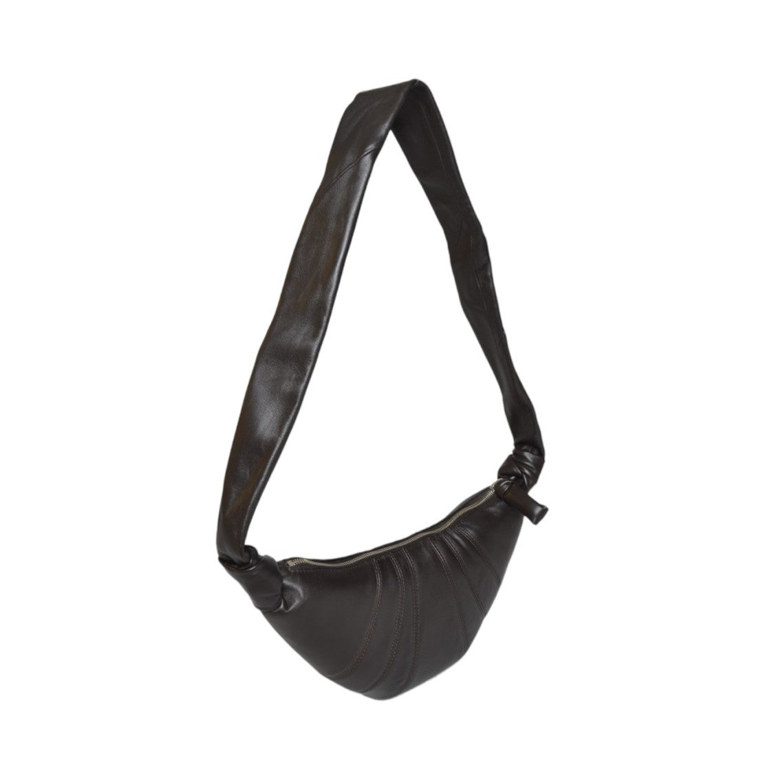 Lemaire Crescent-Shaped Leather Handbag With Padded Shoulder Strap