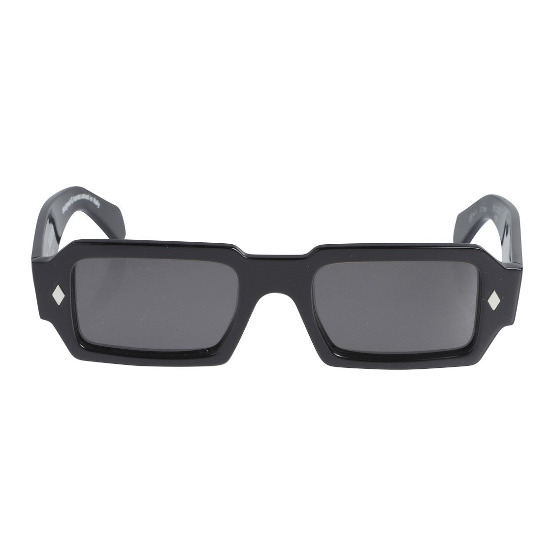 Kador Rock Star Bold Rectangular Sunglasses With Glossy Black Finish