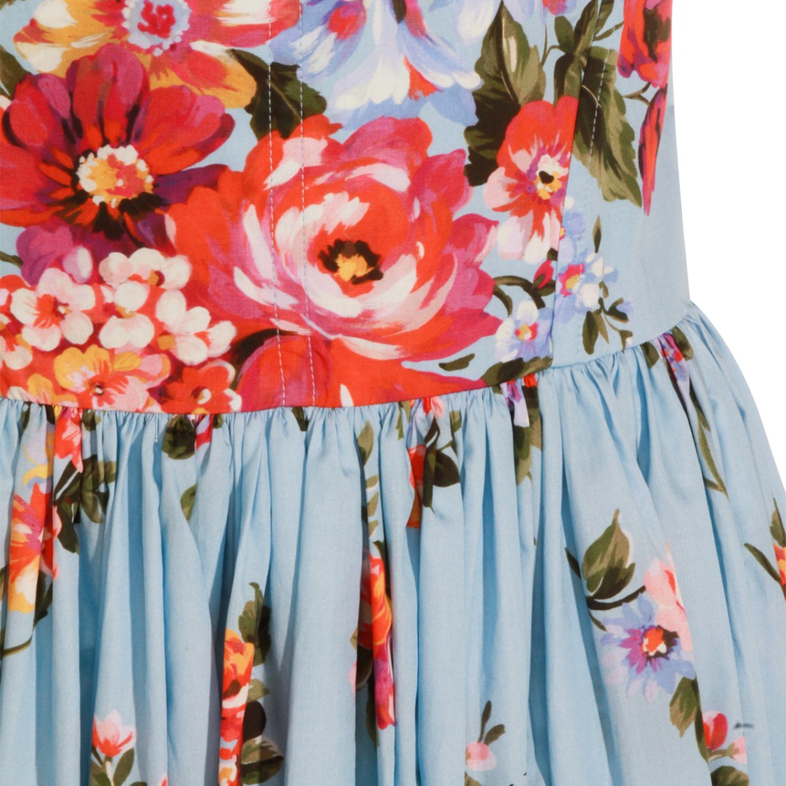 Dolce & Gabbana Multicolor Floral Print Maxi Dress With Heart Neckline
