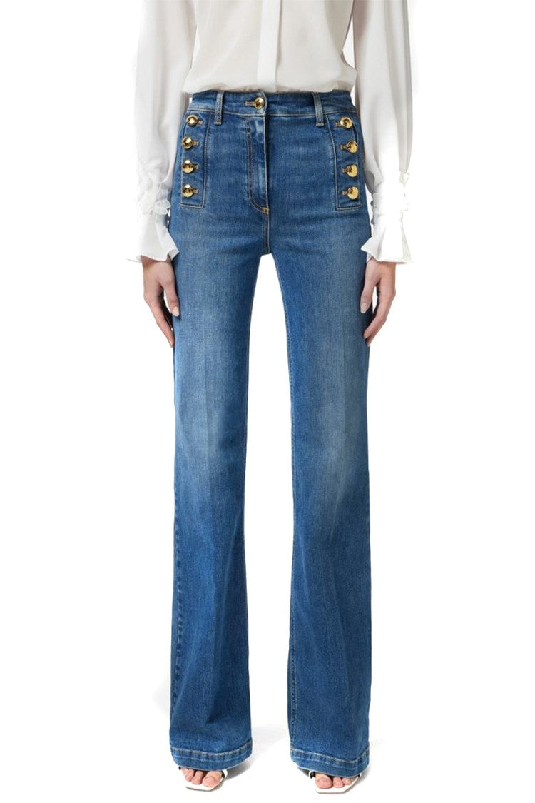 Elisabetta Franchi High-Waisted Flared Jeans