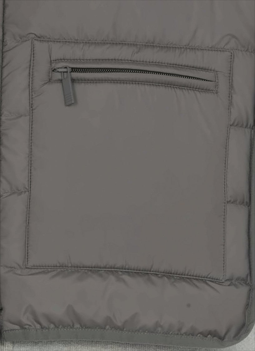 Thom Browne High Collar Padded Vest With Horizontal Quilting