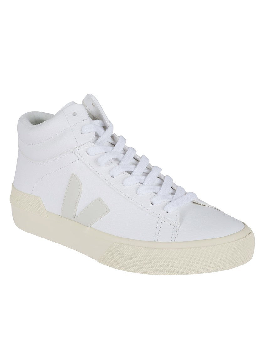 Veja White Leather High-Top Sneakers With Minimalist Design