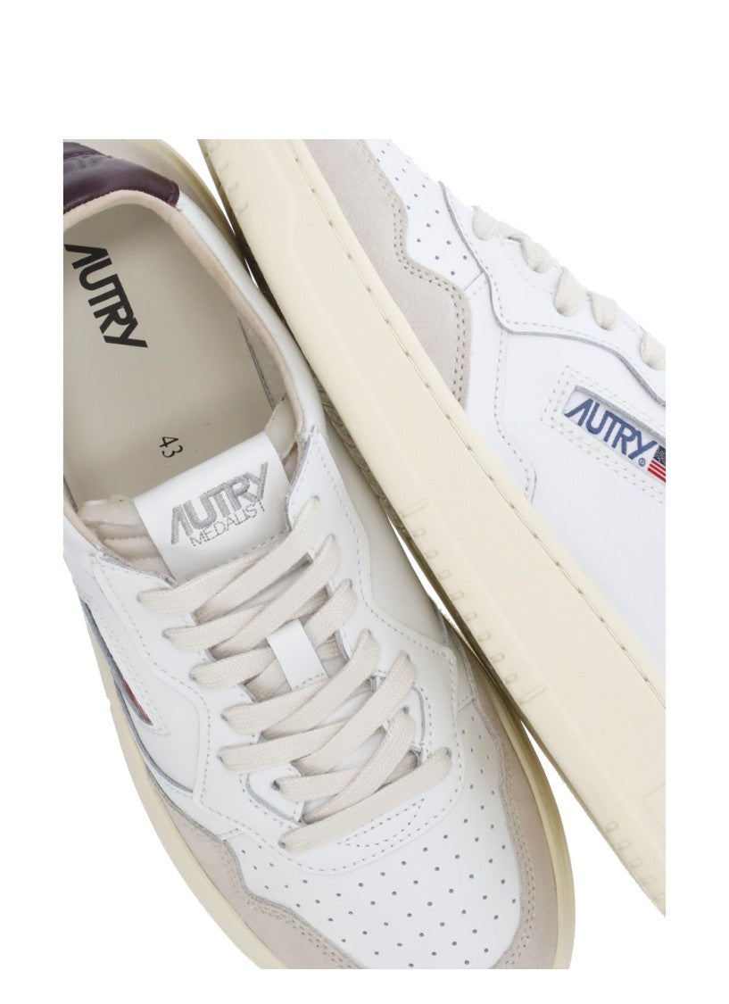 Autry White Medalist Low Suede Inserts Sneakers