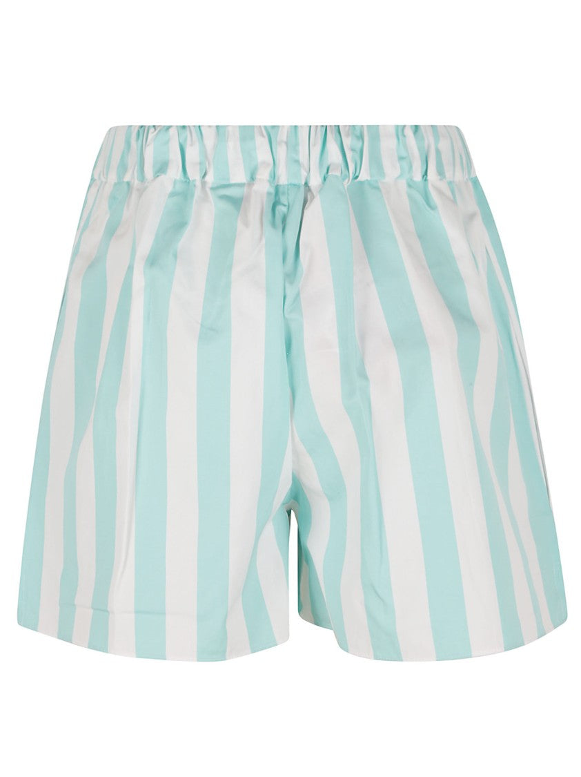 Patou Relaxed Fit Striped Shorts With Elastic Waistband