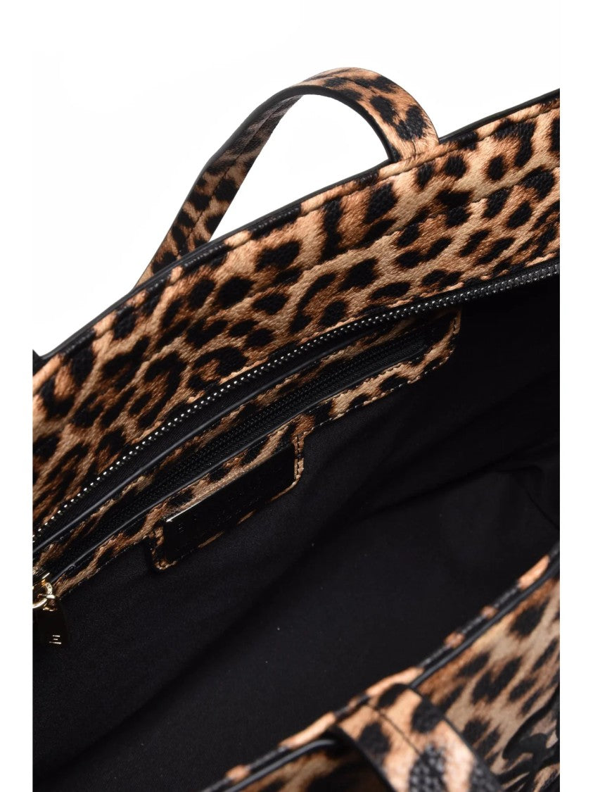 Ermanno Firenze Vanessa Shoulder Bag With Bold Leopard Print And Embroidered Detail