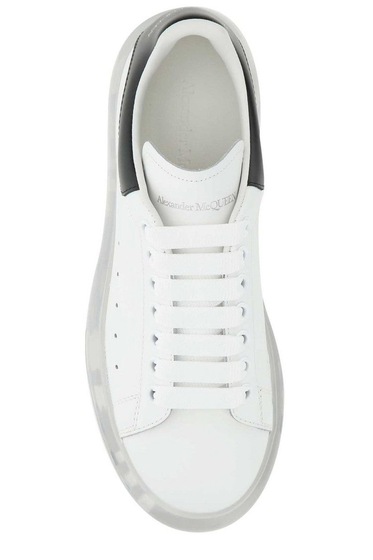 Alexander Mcqueen White Leather Sneakers With Transparent Sole