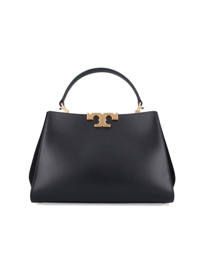 Tory Burch "Eleonor" Large Shoulder Bag In Black Leather