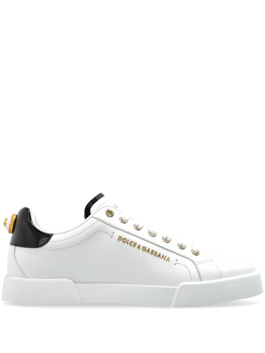 Dolce & Gabbana White Leather Sneakers