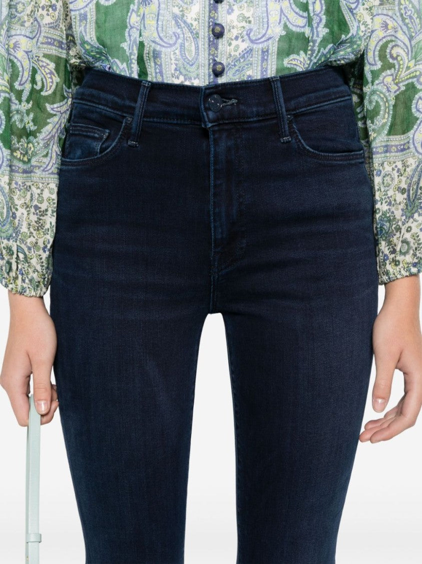 Mother High-Waisted Blue Jeans With Fitted Silhouette