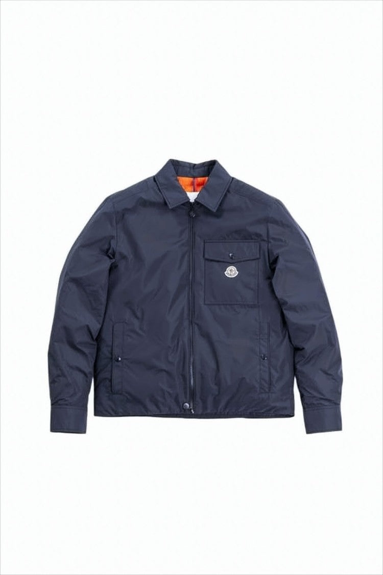 Moncler Lightweight Blue Jacket With Adjustable Hem