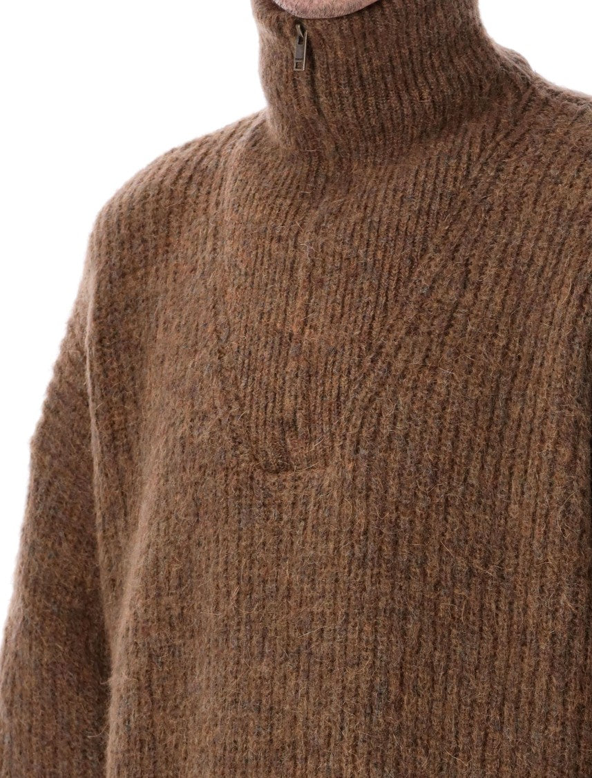 Isabel Marant Dinan Ribbed Half Zip Sweater