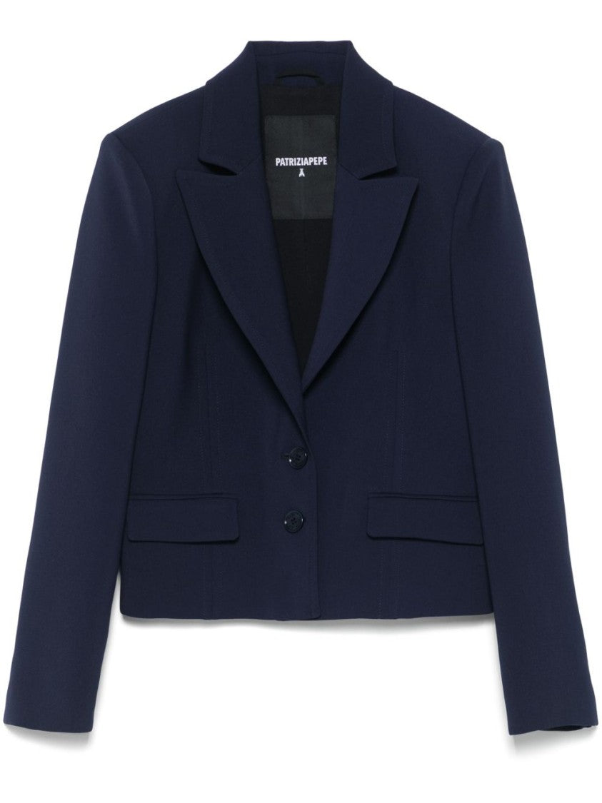 Patrizia Pepe Tailored Navy Blazer With Structured Shoulders