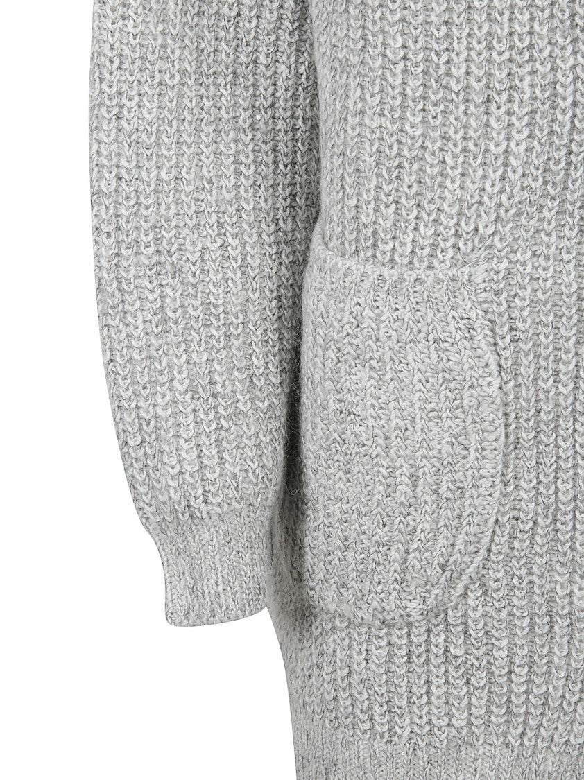 Fabiana Filippi Heathered Knit Sweater With Ribbed Cuffs