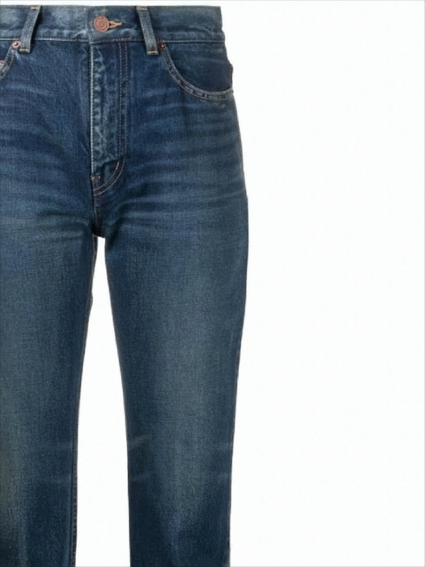 Saint Laurent Straight-Leg Denim Pants With Five-Pocket Design