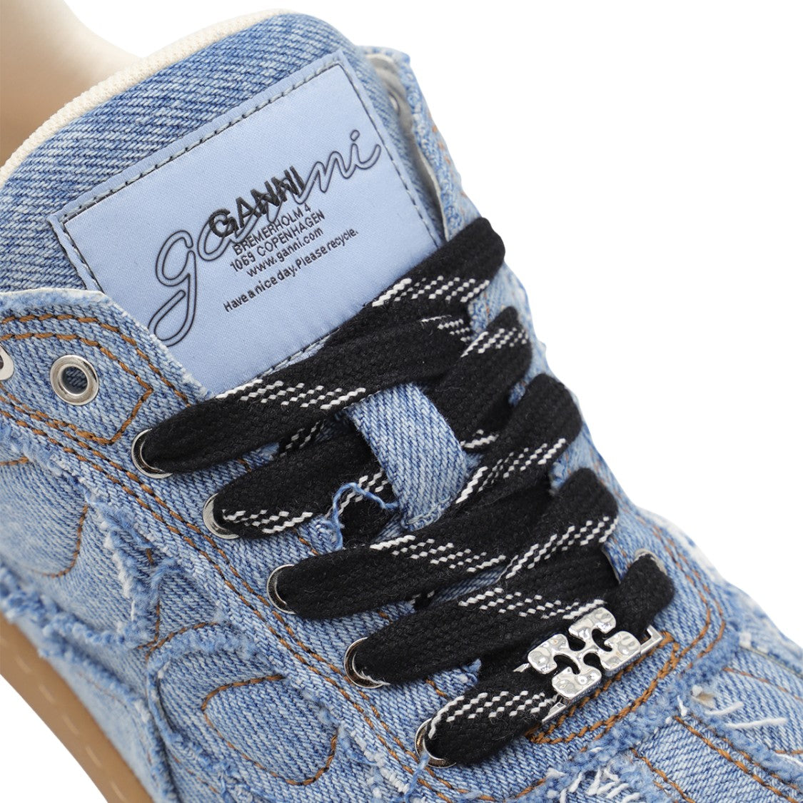 Ganni Light Blue Denim Sneakers