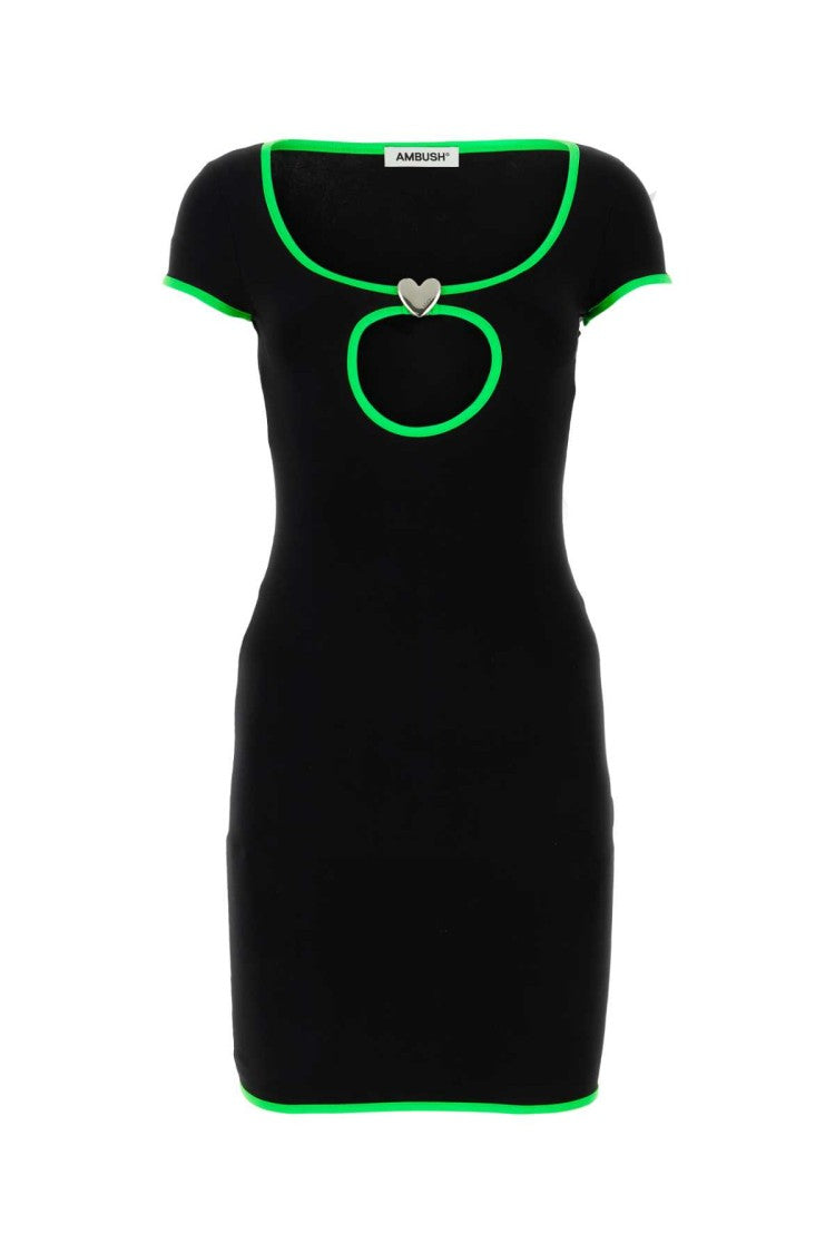 Ambush Black Stretch Viscose Mini Dress