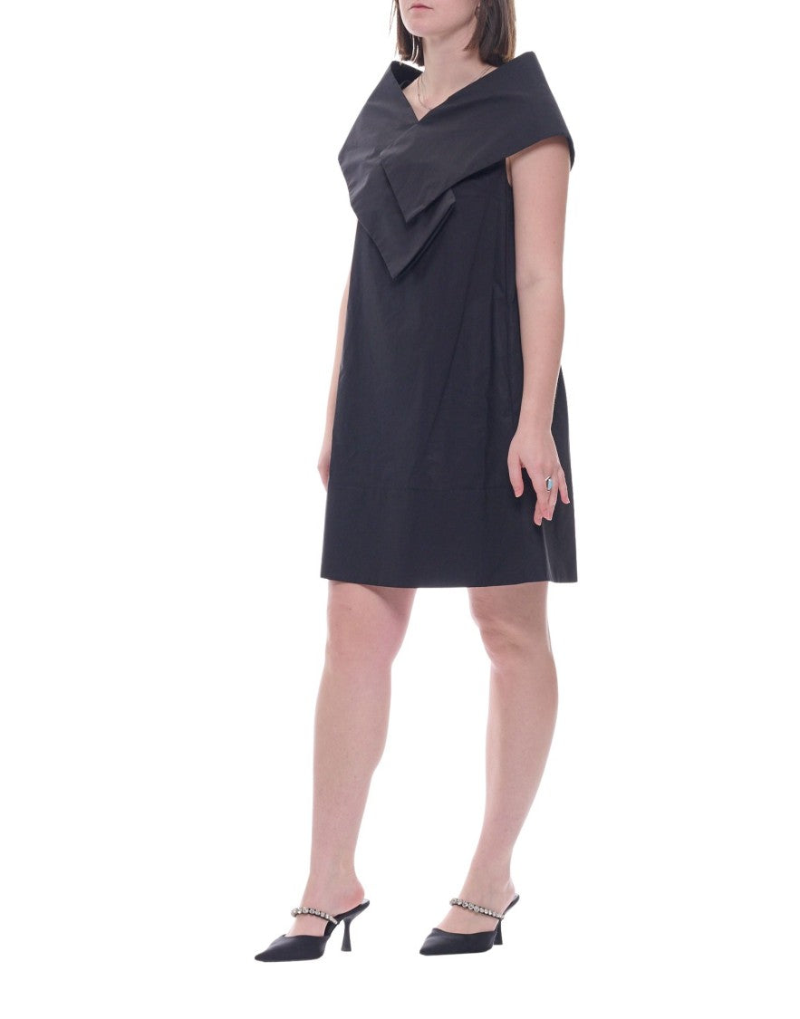 Meimeij Black Cotton Mini Women’S Dress