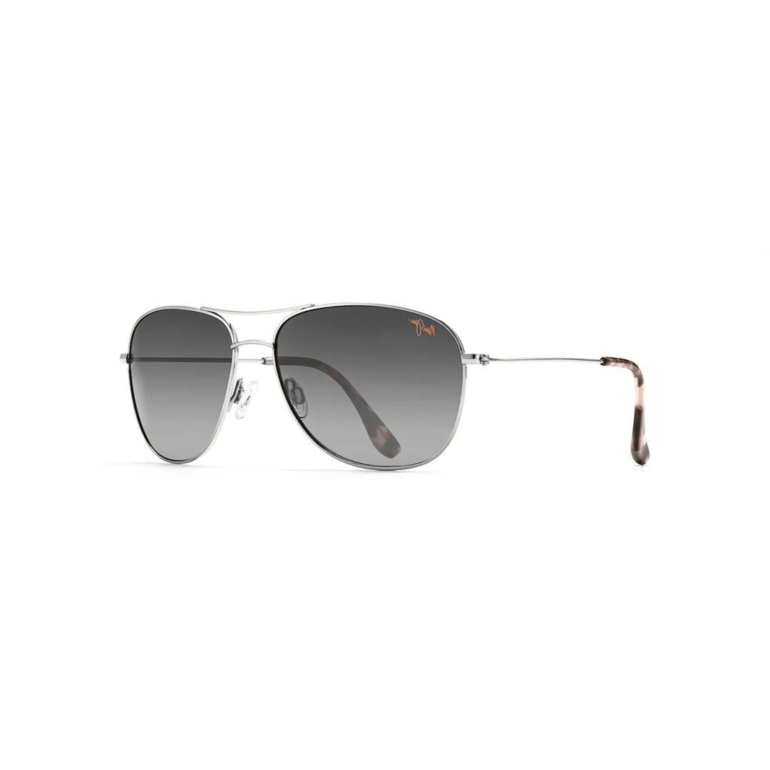 Maui Jim Cliff House Titanium Aviator Sunglasses With Gradient Grey Lenses