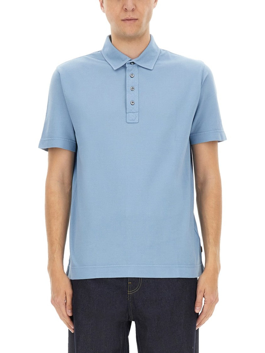 Boss Camel Breathable Cotton Polo With Buttoned Placket