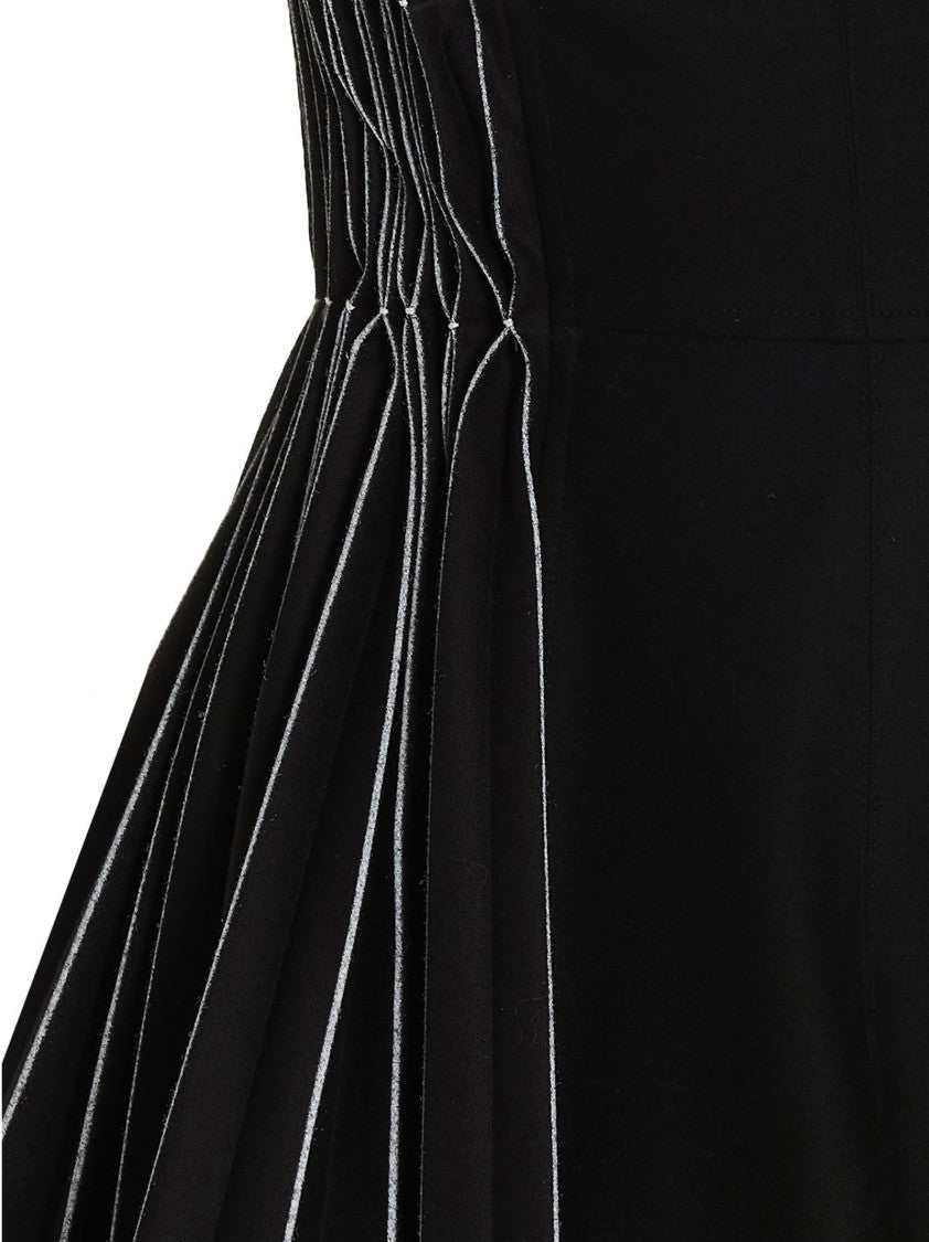 Giovanni Bedin Contrast Pleated Flannel Dress