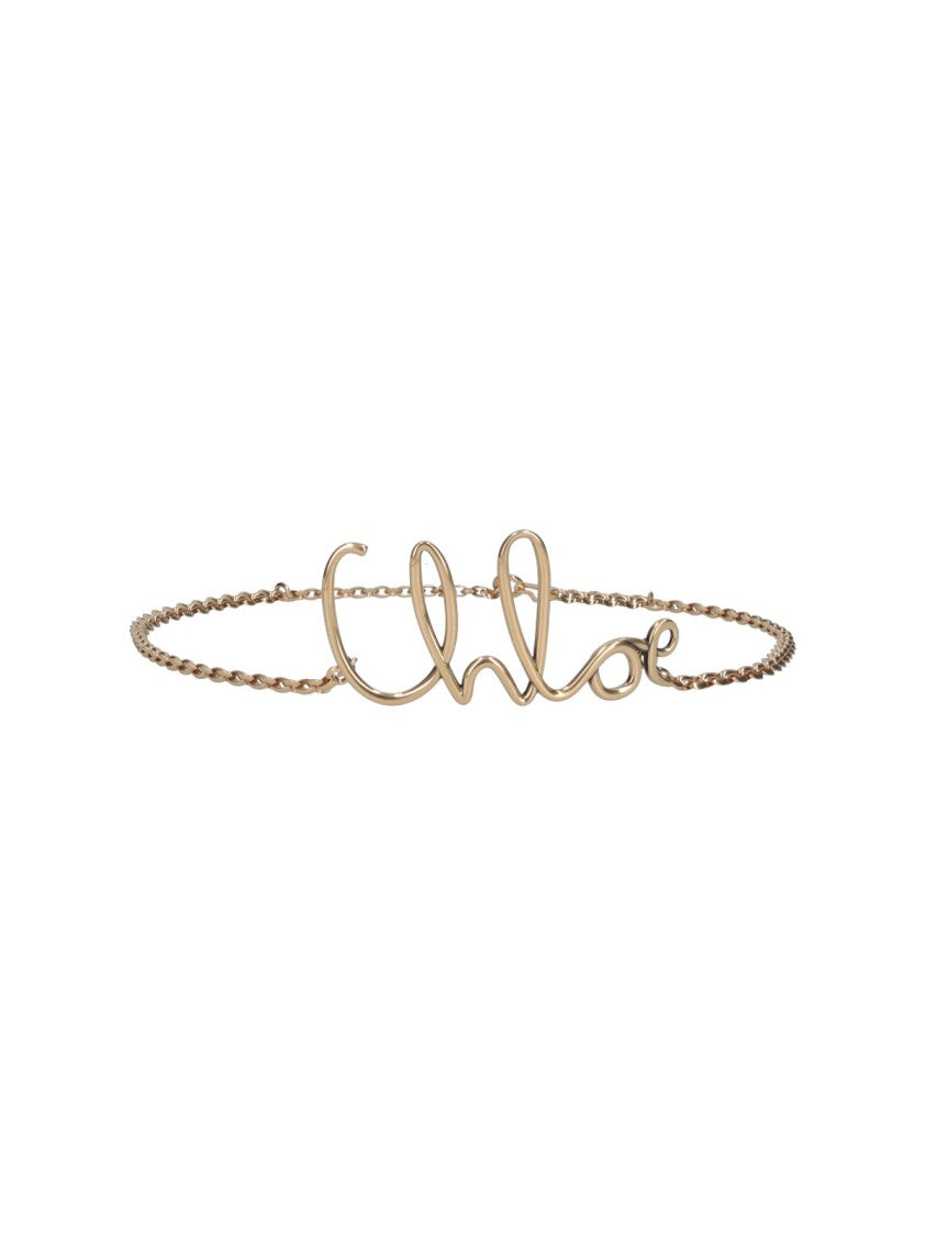 Chloé Gold-Plated Brass Chain Belt With Logo Buckle
