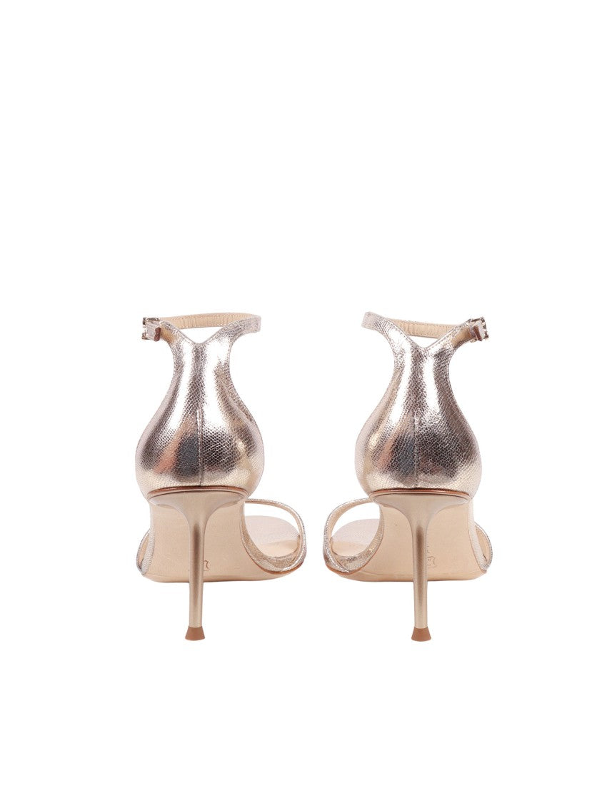 Sergio Levantesi Platino Goldie6 Lizard Textured Sandals