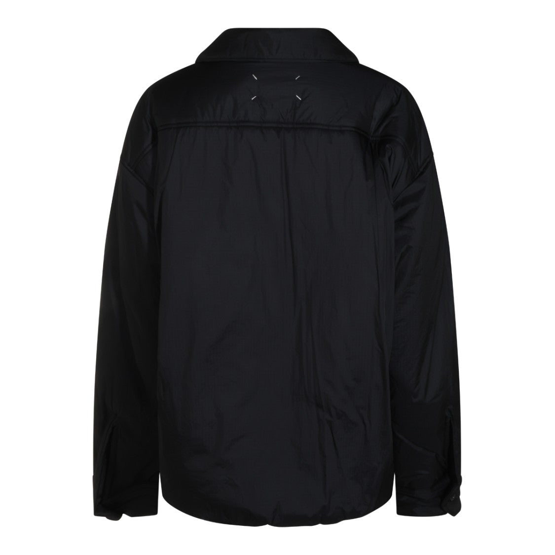 Maison Margiela Black Down Jacket With Minimalist Design And Classic Collar