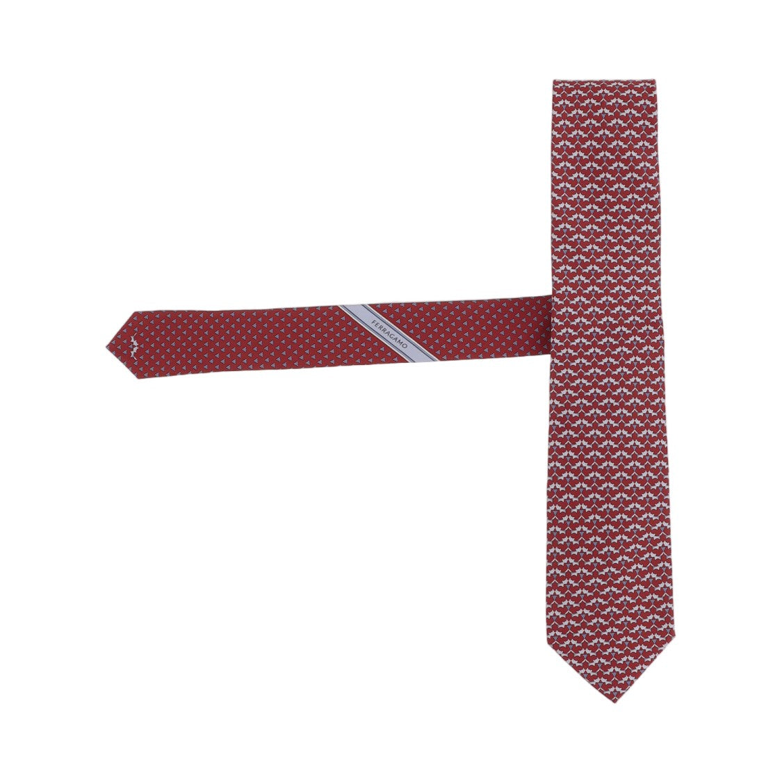 Salvatore Ferragamo Red Patterned Silk Tie