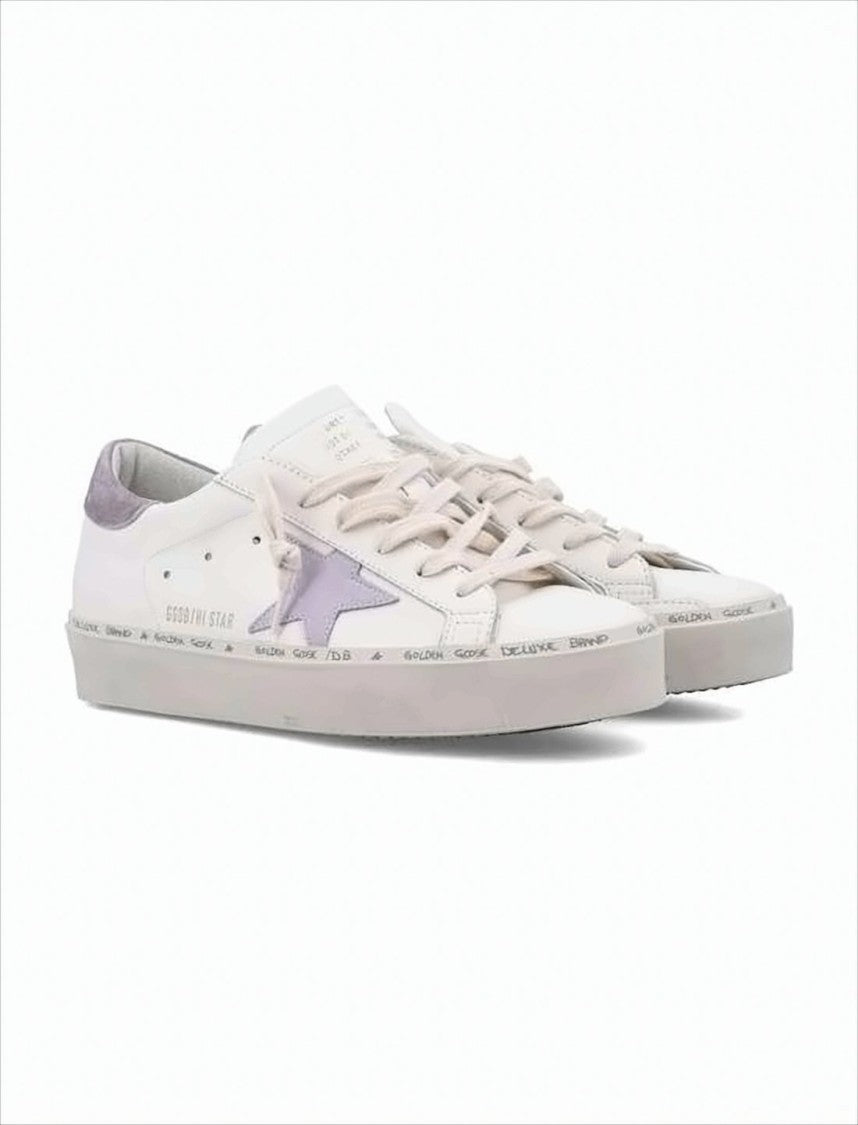 Golden Goose Low-Top Sneakers With Lavender Suede Star Detail