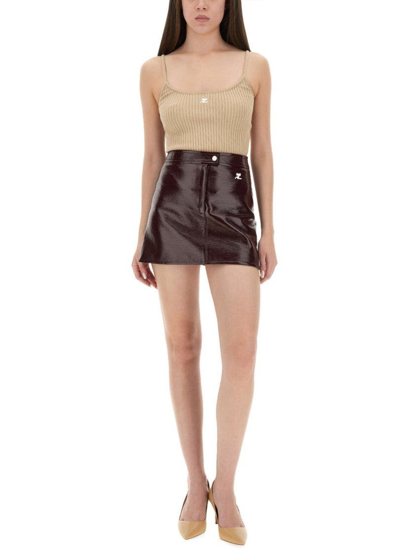 Courrèges "Reedition" Vinyl Mini Skirt