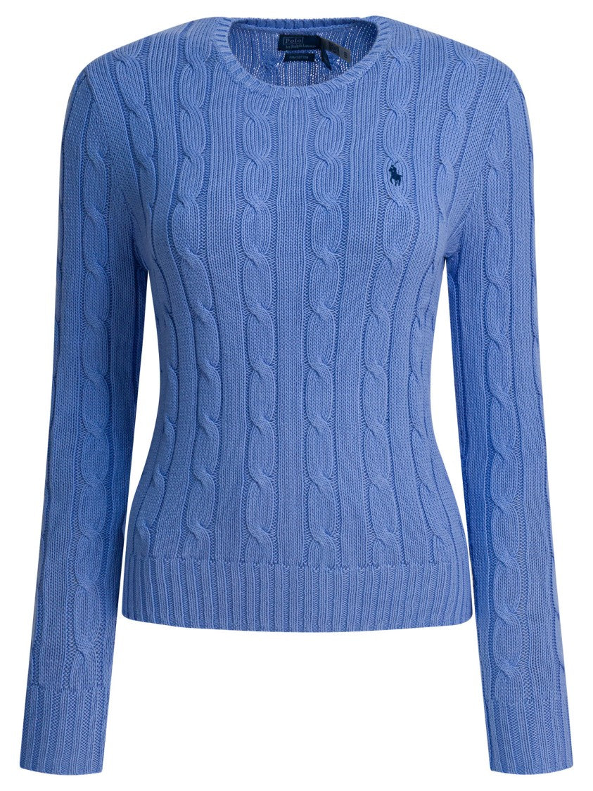 Polo Ralph Lauren Crew-Neck Cable-Knit Sweater With Logo