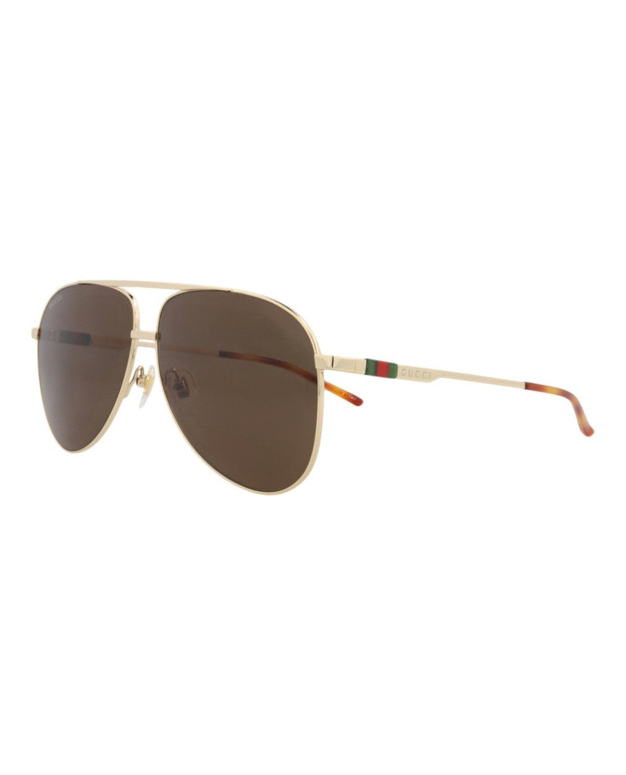 Gucci Aviator-Frame Metal Sunglasses