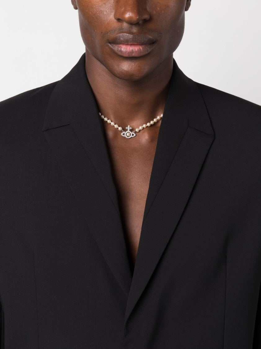 Vivienne Westwood Cream White Freshwater Pearl Orb Necklace