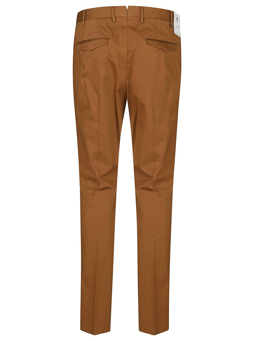 Pt Torino Tailored Satin Stretch Trousers With Refined Finish