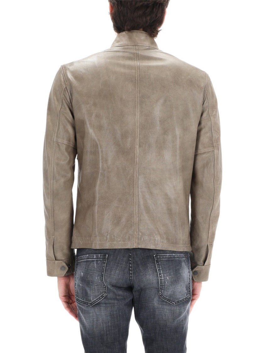 Belstaff Racemaster Air Cow Leather Stand Collar Jacket