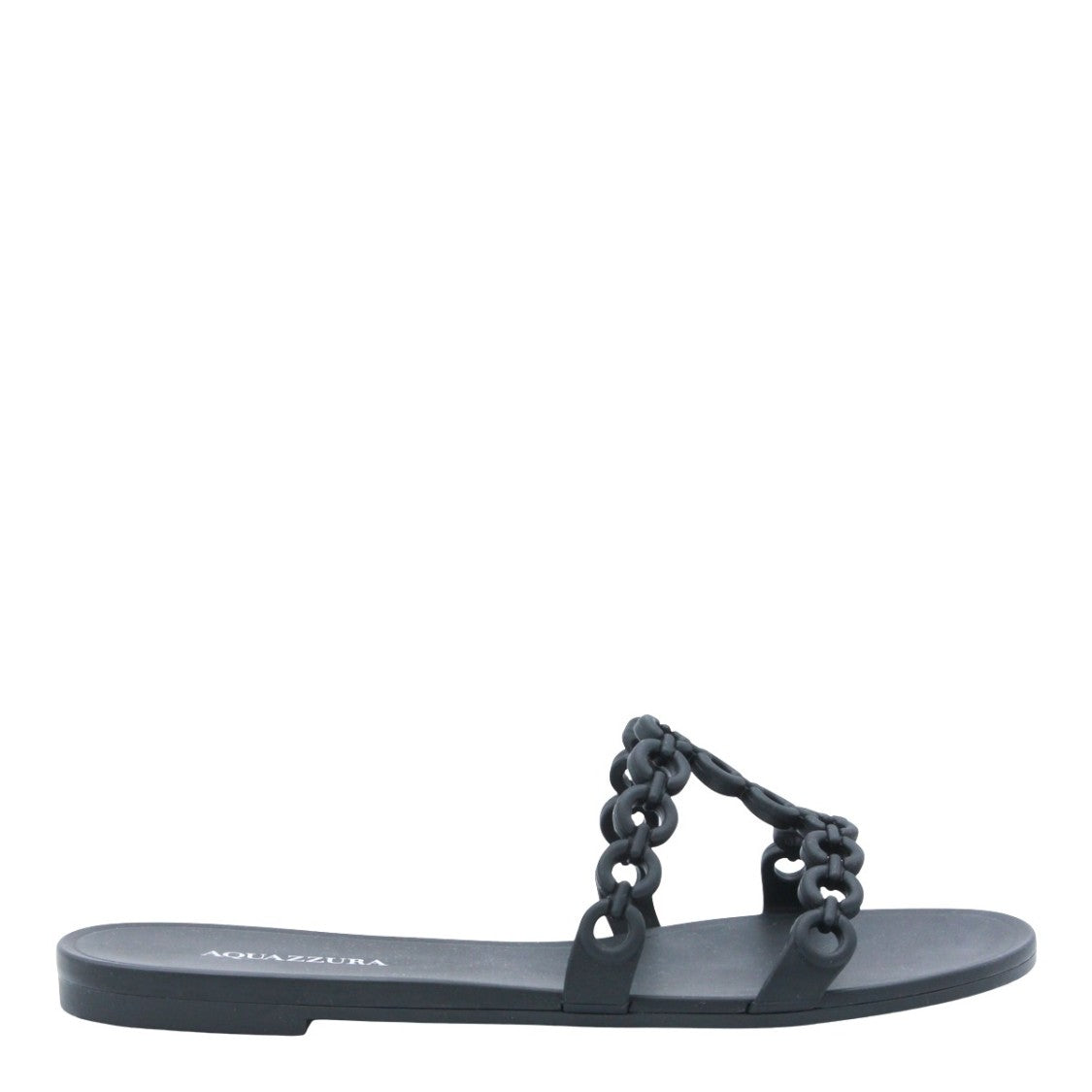 Aquazzura Black Flats With Chain-Link Straps