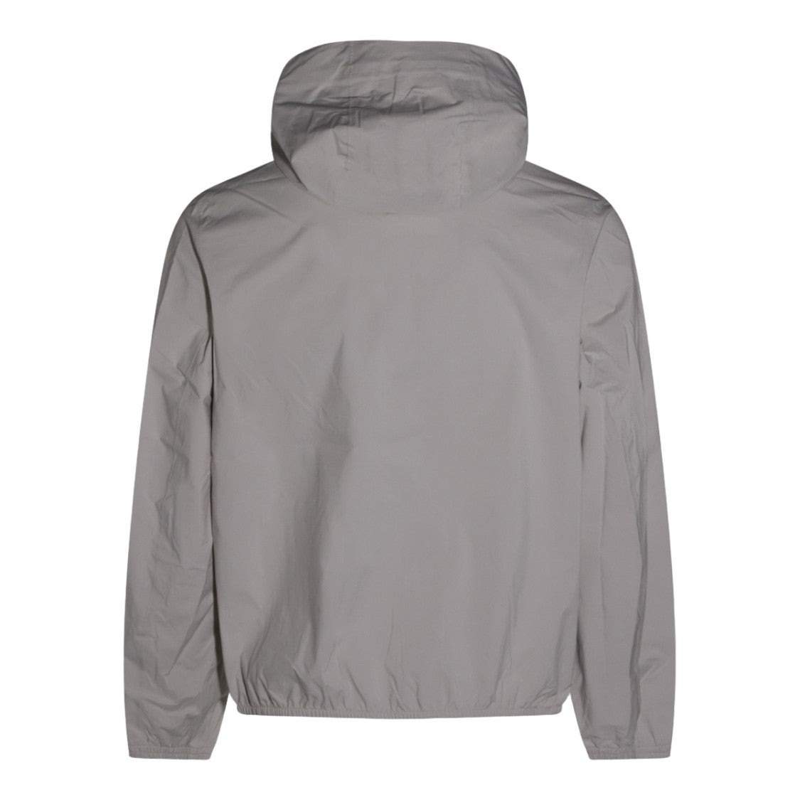 K-Way Light Grey Jacket With Multicolor Stripe Detail