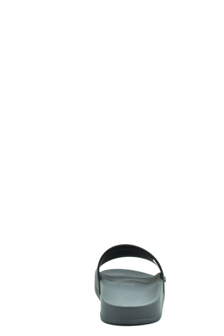 Dsquared2 Black Rubber Embossed Logo Pool Slides
