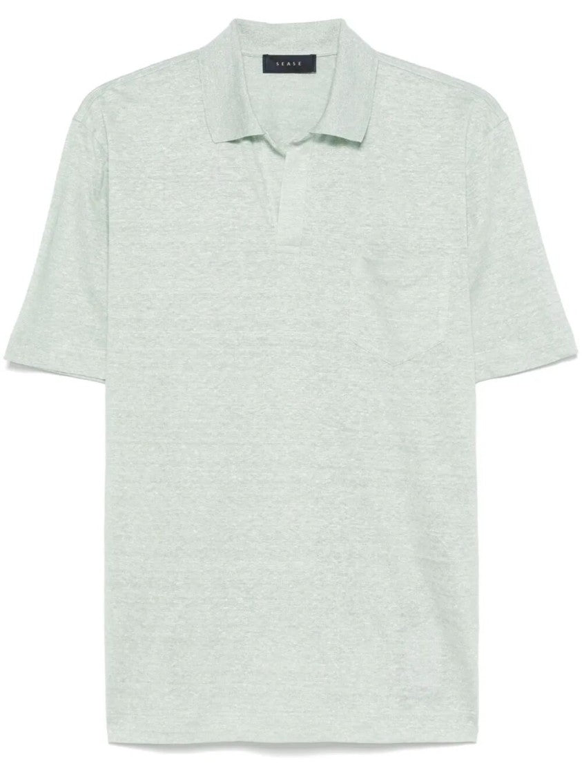 Sease Relaxed Fit Linen Crew-Neck Polo Shirt