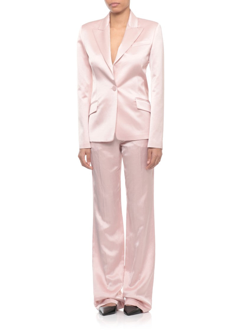 The Andamane Pink Bianca Satin Blazer
