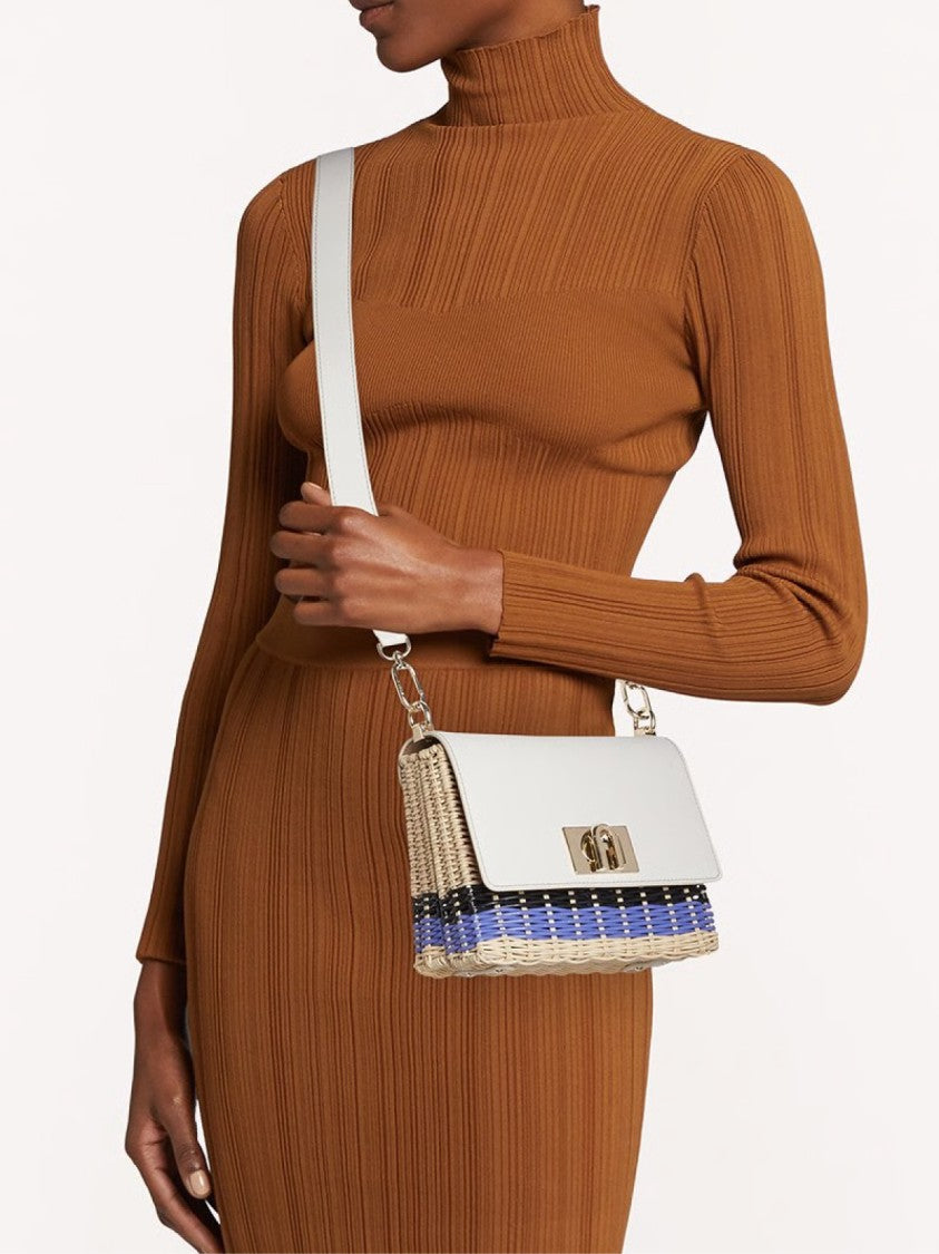 Furla 1927 Logo Wicker Shoulder Bag